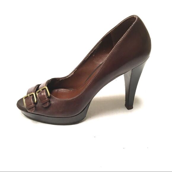 Marc Fisher Vertigo open toe double buckle heels 8 - Picture 1 of 13